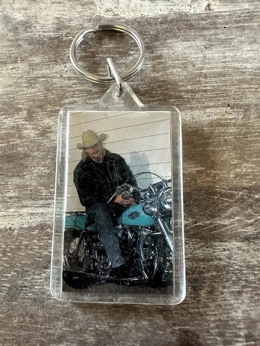 Vintage Keychain Alan Jackson Key Ring Acrylic Fob Country Music Artist USA